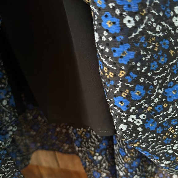 NWT Banana Republic Black/Blue Floral Velvet Dot Maxi Dress in Women's 16 - Picture 14 of 16